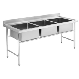 Triple bowl washing sink